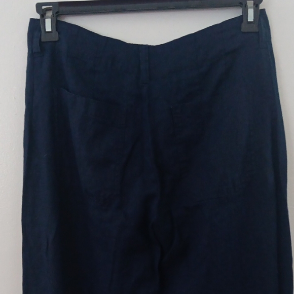 Quince European Linen Wide Leg Trousers Deep Navy - Picture 4 of 9